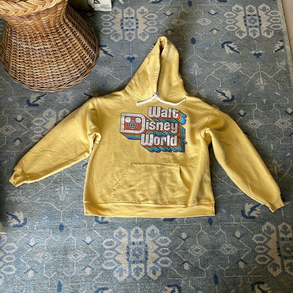Yellow Walt Disney World Retro Hoodie for Adults